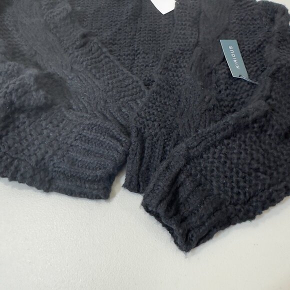 Kirious Cable Knit Oversize Open Front Sweater Size Large - Picture 4 of 12